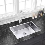 Spoelbak + Droogrek | Wasbak | Gootsteen | 74x44x20cm | RVS, Huis en Inrichting, Keuken | Keukenelementen, Verzenden, Nieuw