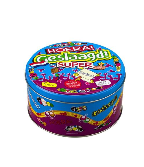 Snoeptrommel Geslaagd School 14cm, Hobby en Vrije tijd, Feestartikelen, Nieuw, Verzenden
