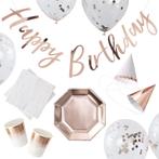 Rose Gouden Happy Birthday Decoratie Set 6 delig, Verzenden, Nieuw