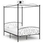vidaXL Hemelbedframe metaal zwart 120x200 cm, Huis en Inrichting, Slaapkamer | Bedden, Verzenden, Zwart, Nieuw, Twijfelaar