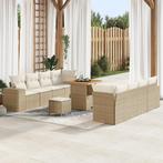 vidaXL 11-delige Tuin Sofa Set met Kussens in Beige van Poly, Tuin en Terras, Verzenden, Nieuw, Wicker