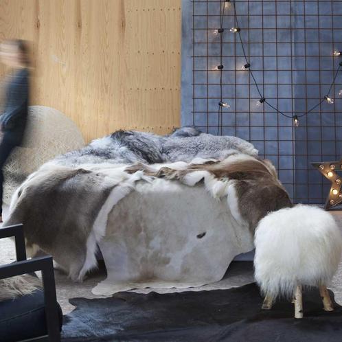 vidaXL Vloerkleed 150x170 cm echte runderhuid bruin en wit, Huis en Inrichting, Stoffering | Tapijten en Kleden, Bruin, Nieuw