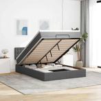 vidaXL Bed poef met matras en LEDs stof 140x190 cm, Huis en Inrichting, Verzenden, Nieuw, Tweepersoons, 140 cm