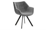 Design stoel THE DUTCH COMFORT grijs fluweel retrostijl met, Huis en Inrichting, Stoelen, Ophalen of Verzenden, Nieuw