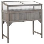 vidaXL Plantenbak verhoogd met kas 110x54x120 cm massief, 100 cm of meer, Verzenden, Nieuw, 60 cm of meer