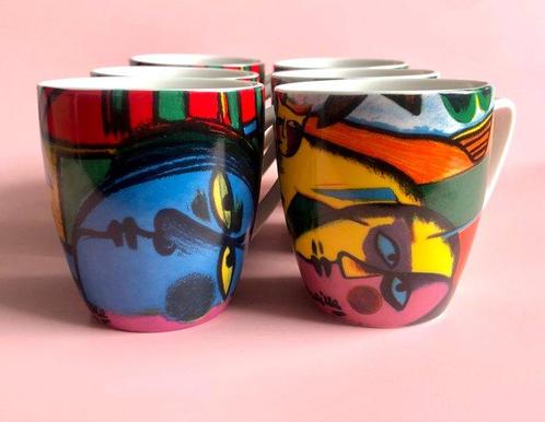 Corneille - Koffie- en theeservies (6) - Porselein - Cobra, Antiek en Kunst, Kunst | Designobjecten