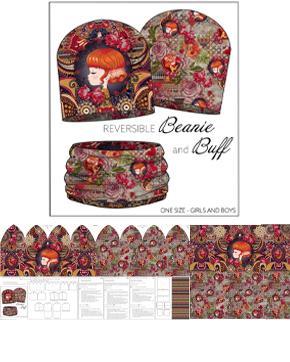 French Terry Vintage Muts Paneel, Hobby en Vrije tijd, Stoffen en Lappen, Overige kleuren, Nieuw