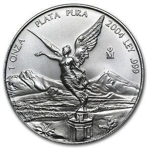 Mexican Libertad 1 oz 2004 (450.000 oplage), Postzegels en Munten, Munten | Amerika, Zuid-Amerika, Losse munt, Zilver, Verzenden