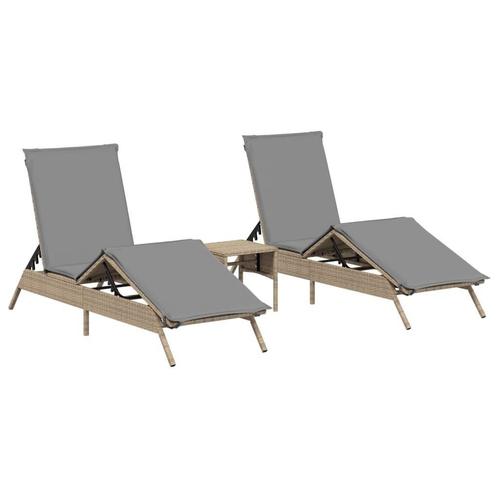 Tuin Ligbedden met Tafel | Retourdeal | Relax in de Zon!, Tuin en Terras, Ligbedden, Verstelbaar, Nieuw, Rotan, Ophalen of Verzenden