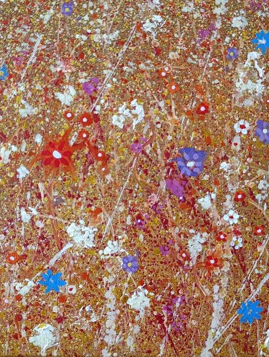 Paco Guzmán - Barca sobre campo de flores, Antiek en Kunst, Kunst | Schilderijen | Modern