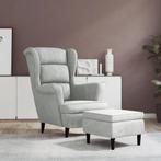 vidaXL Fauteuil met voetenbank fluweel lichtgrijs, Huis en Inrichting, Fauteuils, Verzenden, Nieuw