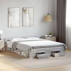 vidaXL Bedframe met lades bewerkt hout grijs sonoma eiken, Huis en Inrichting, Slaapkamer | Bedden, Verzenden, Nieuw, 190 cm of minder