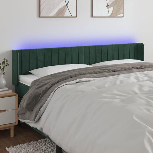 vidaXL Hoofdbord LED 163x16x78/88 cm fluweel donkergroen, Huis en Inrichting, Slaapkamer | Bedden, Groen, Nieuw, Stof, Verzenden