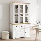 vidaXL buffetkast BODO 115,5x43x200,5 cm grenenhout wit en, Huis en Inrichting, Kasten | Buffetkasten, Minder dan 50 cm, Nieuw