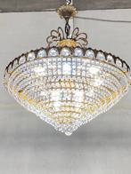 Kroonluchter - grote lamp met kristallen strass steentjes en, Antiek en Kunst