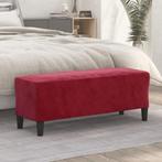 vidaXL Bankje 100x35x41 cm fluweel wijnrood, Huis en Inrichting, Verzenden, Nieuw, Stof, Minder dan 150 cm
