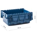 Distributiebak 600x400x250 mm 45L Nestbaar Stapelbaar Blauw,, Doe-het-zelf en Verbouw, Kratten en Dozen, 40 tot 60 cm, 50 tot 75 cm