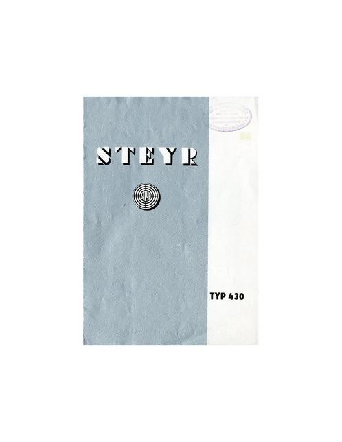 1933 STEYR TYP 430 BROCHURE DUITS, Boeken, Auto's | Folders en Tijdschriften