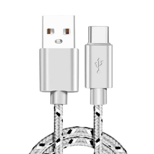 USB-C Oplaadkabel 1 Meter Gevlochten Nylon - Tangle, Telecommunicatie, Mobiele telefoons | Telefoon-opladers, Nieuw, Verzenden