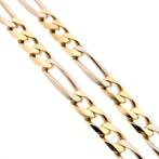Brede bicolor gouden Figaro schakel ketting; Heren | 64 cm, Sieraden, Tassen en Uiterlijk, Kettingen, Ophalen of Verzenden, Gebruikt