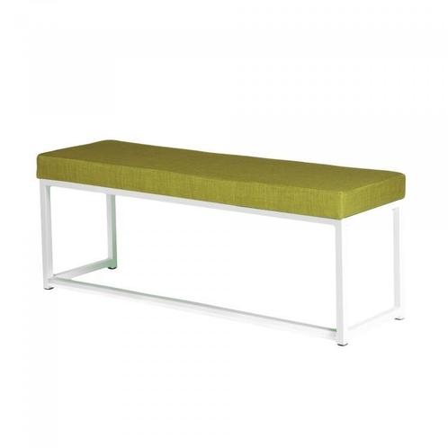 Bank | Staal/Linnen | Wit/Lime | 2 stuks, Zakelijke goederen, Horeca | Keukenapparatuur, Verzenden