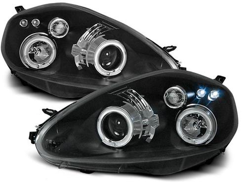 Koplampen Fiat Grande Punto 05-10 Angel Eyes Zwart, Auto-onderdelen, Overige Auto-onderdelen, Ophalen of Verzenden