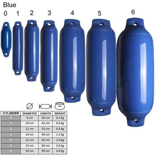 Classic (cilinder) Fenders Blauw - alle maten, Watersport en Boten, Bootonderdelen, Ophalen of Verzenden