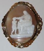 Broche - 14 karaat Geel goud - Goud schelp camée 14 krt
