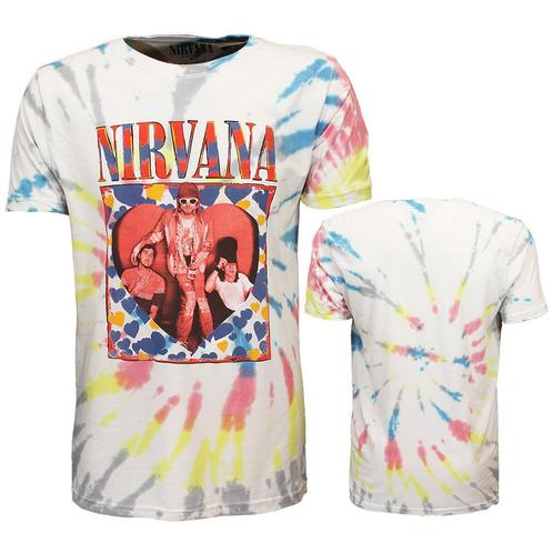 Nirvana Heart Coloured Dip Dye T-Shirt - Officiële, Kleding | Heren, T-shirts, Verzenden