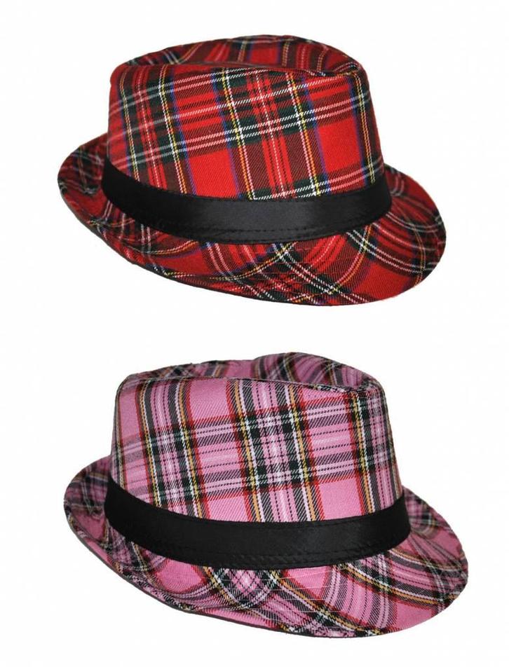 Schotse hoed Kojak geruit, Hobby en Vrije tijd, Feestartikelen, Nieuw, Ophalen of Verzenden