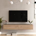 [en.casa] Tv-meubel Lapinlahti 180x31,5x29,5cm zwart en eike, Huis en Inrichting, Kasten | Televisiemeubels, Nieuw, Verzenden