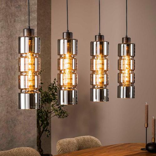*WOONWINKEL* Hanglamp Eettafel Glazen Cyclinders, Huis en Inrichting, Lampen | Hanglampen, Nieuw, Verzenden
