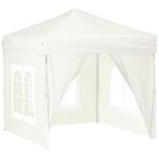 Partytent inklapbaar met zijwanden 2x2 m crmekleurig, Verzenden, Nieuw, 2 meter of meer, Partytent