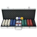 vidaXL Pokerset met 500 chips aluminium, Hobby en Vrije tijd, Gezelschapsspellen | Kaartspellen, Verzenden, Nieuw