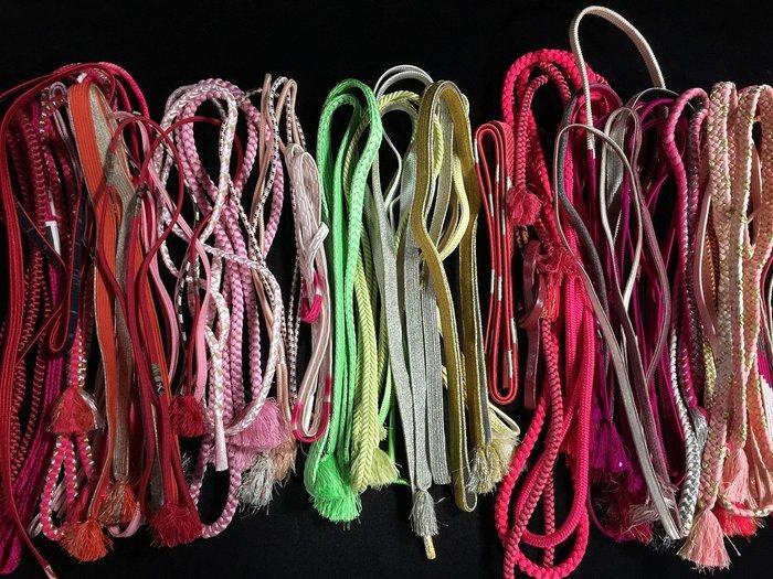 Set of 35 / Japanese Vintage Kimono Obijime Obihimo Code -, Antiek en Kunst, Antiek | Overige Antiek