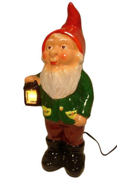Tuinkabouter met lampje in lantaarn, Tuin en Terras, Tuinbeelden, Nieuw, Verzenden