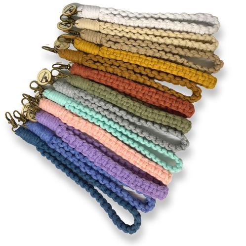 Macramé Pols Keycord - Katoen - Macramé - Handgemaakt in, Verzamelen, Sleutelhangers, Nieuw, Overige typen, Ophalen of Verzenden