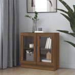 vidaXL Vitrinekast 82,5x30,5x80 cm bewerkt hout bruin, Verzenden, Nieuw, 50 tot 100 cm, Minder dan 100 cm