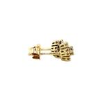 Gouden entourage oorstekers met diamant 14 krt