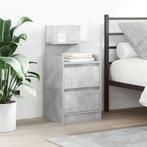 vidaXL Nachtkastjes met 2 lades 2 st 38x34x80 cm betongrijs, Verzenden, Nieuw, Hout