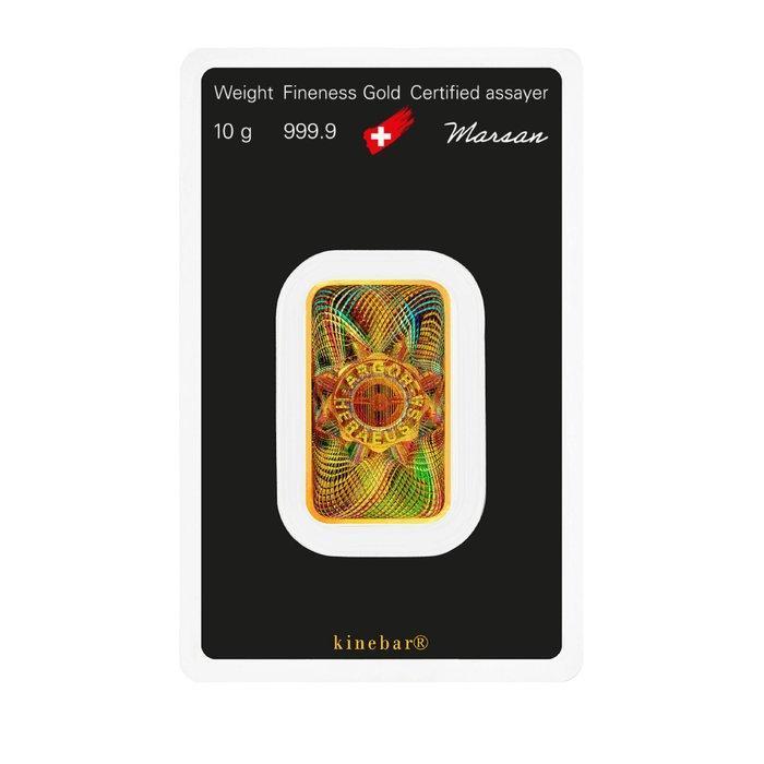 10 gram - Goud .999 - Argor-Heraeus Kinebar - Verzegeld en, Postzegels en Munten, Edelmetalen en Baren