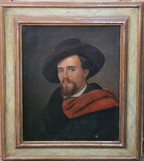 Italiaanse school (XIX) - Ritratto di garibaldino, Antiek en Kunst, Kunst | Schilderijen | Klassiek