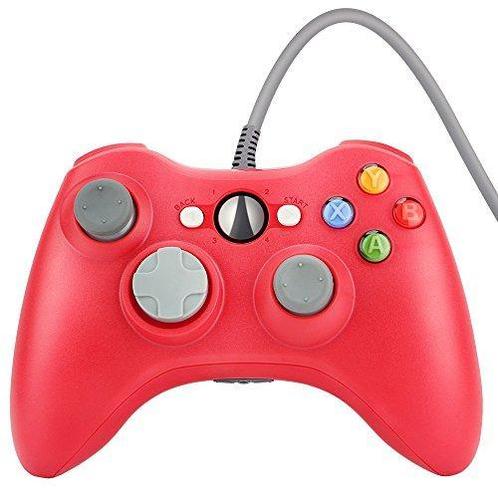 Xbox 360 Controller - Wired - Rood - Third-Party Xbox 360, Spelcomputers en Games, Spelcomputers | Xbox | Accessoires, Zo goed als nieuw