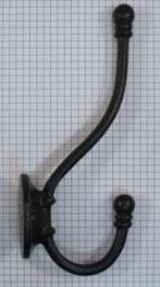 Kapstokhaak dubbel ijzer zwart 195 mm, Nieuw, Ophalen of Verzenden