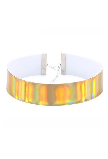 Choker Goud Iridescent Holografische Ketting Halsband Collar beschikbaar voor biedingen