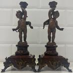 Kandelaber (2) - Carrara marmer, Antiek en Kunst