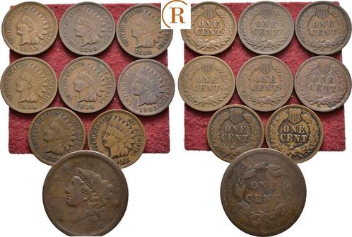 Lot 9 x 1 Cent Usa: (MuntenenBankbiljetten-Wereldmunten), Postzegels en Munten, Munten | Amerika, Verzenden
