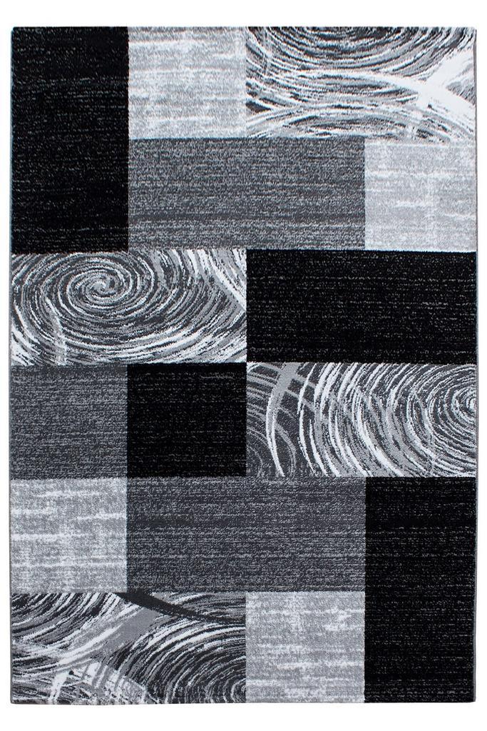 Modern Vloerkleed | Parma | Blokken | Zwart | 240x340 cm, Huis en Inrichting, Stoffering | Tapijten en Kleden, Verzenden