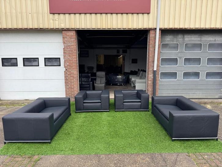 Bankstel De Sede DS-7 banken met fauteuils design zwart leer, Huis en Inrichting, Banken | Bankstellen, Rechte bank, Zo goed als nieuw