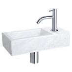 Fonteinset Differnz Helios 37.5x18.5x9.5 cm Marmer Wit Met, Ophalen of Verzenden, Nieuw, Chroom, Overige typen